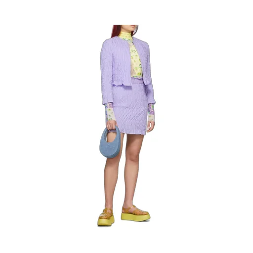 Shirred-Effect Mini Skirt