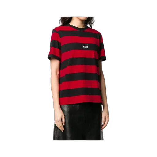 Stripe Logo Print Short-Sleeved T-Shirt