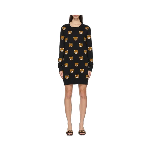 Teddy Bear Pattern Knit Dress