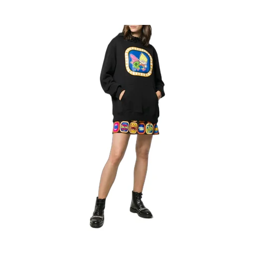Cartoon Logo Printed Hooded Sweater