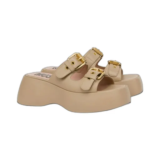 Double-Buckle Platform Sandals