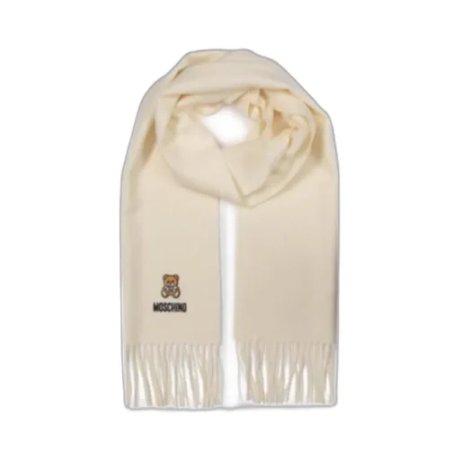 Logo-Embroidered Fringed Scarf