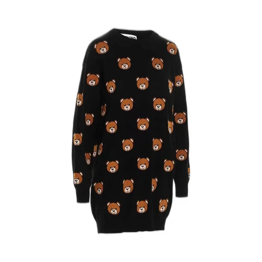 Teddy Bear Pattern Knit Dress