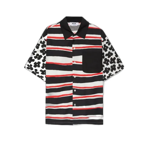 Mixed-Print Poplin Shirt