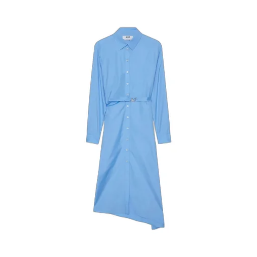 Belted Asymmetric Hem Dress