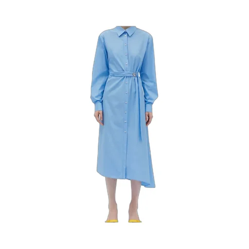 Belted Asymmetric Hem Dress