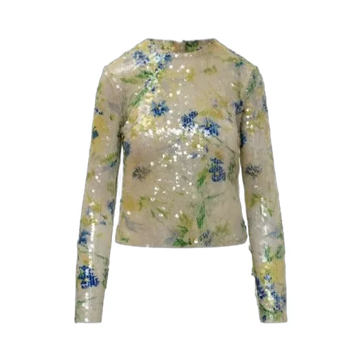 Sequin Floral Knit Top