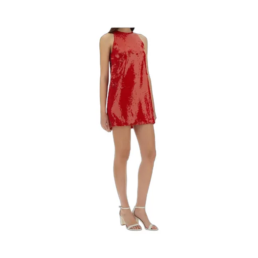 Sequined Crewneck Mini Dress
