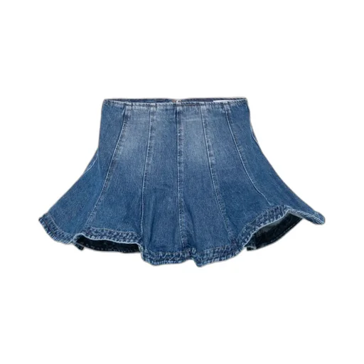 Wired-Hem Flared Mini Skirt