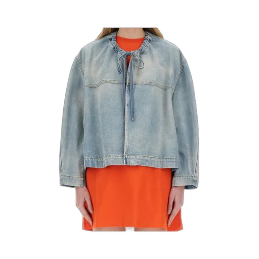 Drawstring Denim Jacket