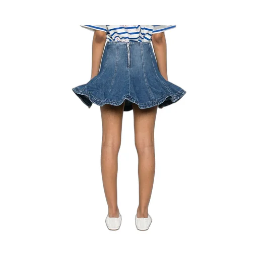 Wired-Hem Flared Mini Skirt