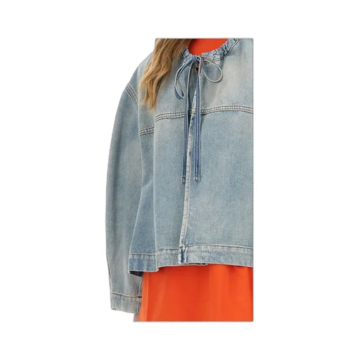 Drawstring Denim Jacket