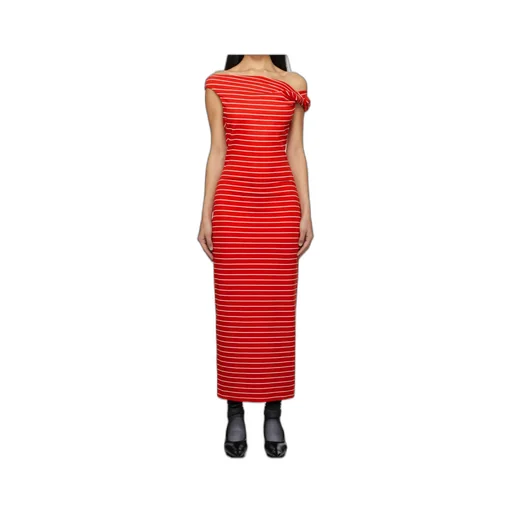 Striped Off-The-Shoulder Dress