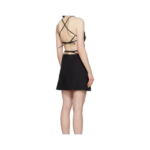 Floral Patch Low-Back Mini Dress