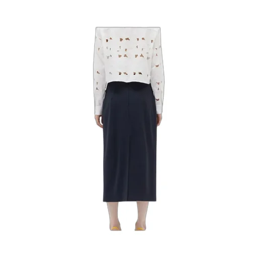 Logo-Waistband Midi Skirt