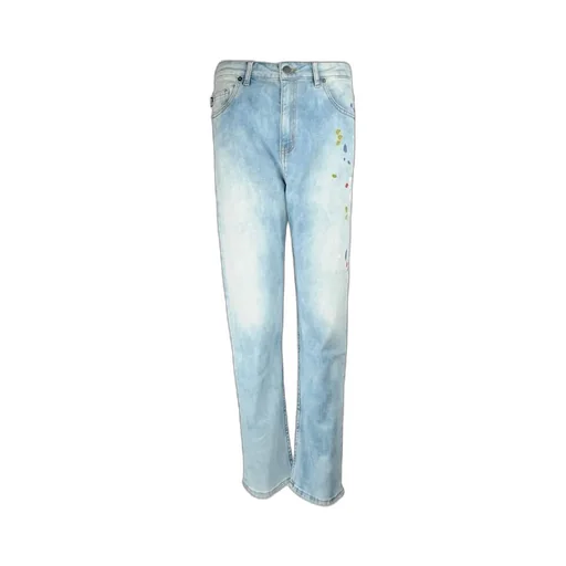 Printed Straight Tube Jeans
