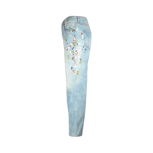 Printed Straight Tube Jeans