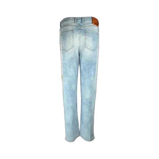 Printed Straight Tube Jeans