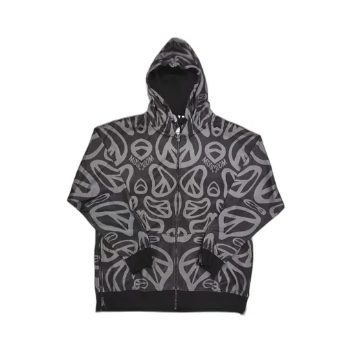 Hooded Printed Pattern Casual Jacket