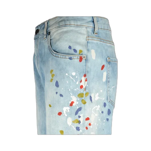 Printed Straight Tube Jeans