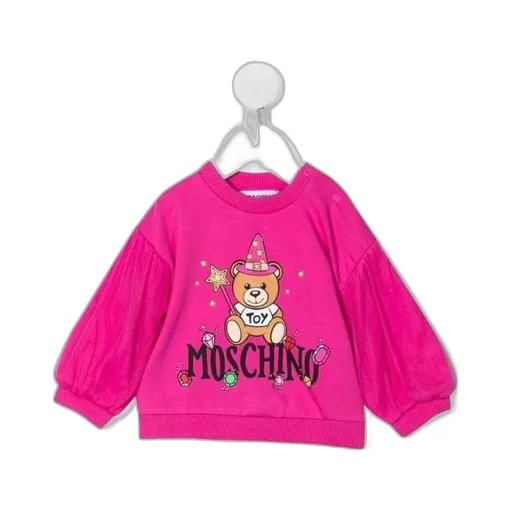 Teddy Bear Logo-Print Long-Sleeve Top