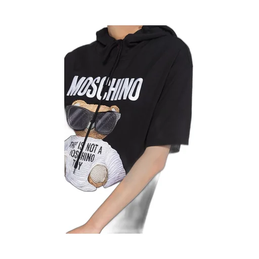Teddy Bear Print Hooded Dress