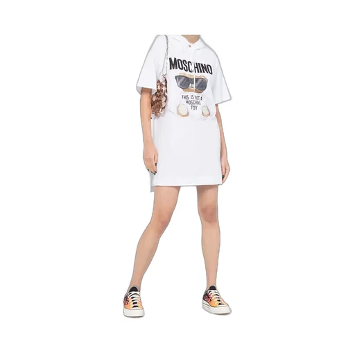Teddy Bear Print Hooded Dress