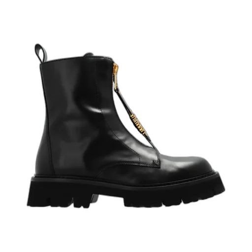 Logo-Lettering Zipped Ankle Boots