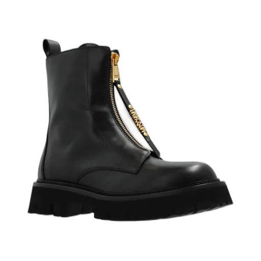 Logo-Lettering Zipped Ankle Boots