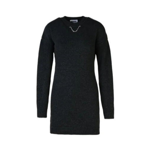 Chain Detailed Drop Shoulder Knitted Dress