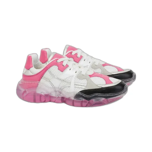 Transparent-Sole Mesh Sneakers