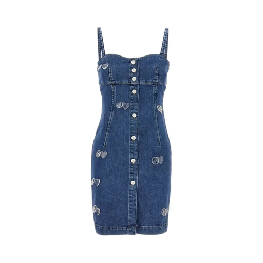 Jeans AppliquÉD Sleeveless Denim Mini Dress