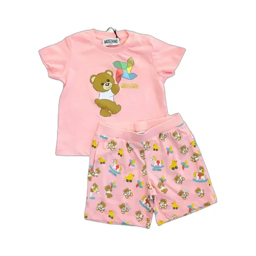 Teddy Bear-Motif Shorts Set