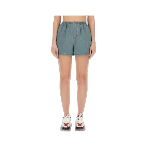 Elastic Waist Denim Shorts