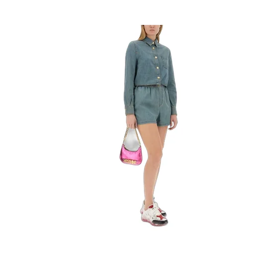 Elastic Waist Denim Shorts