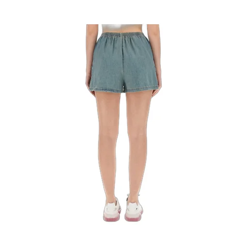 Elastic Waist Denim Shorts