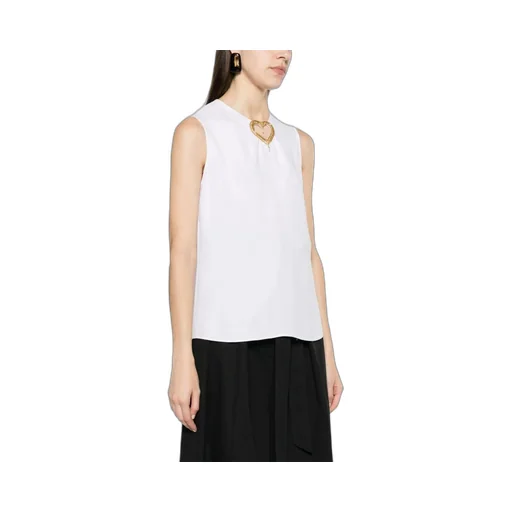 Heart Cut-Out Sleeveless Blouse