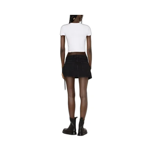 Jeans Lettuce Hem Cropped T-Shirt