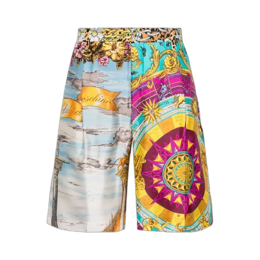 Graphic-Print Silk Shorts