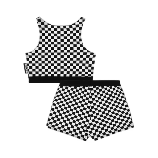 Check-Pattern Tracksuit Set