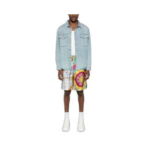 Graphic-Print Silk Shorts