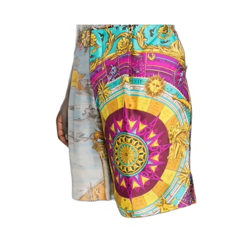 Graphic-Print Silk Shorts