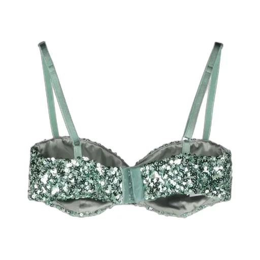 Sequined Sweetheart-Neck Bra
