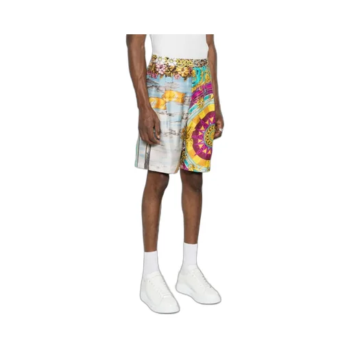 Graphic-Print Silk Shorts