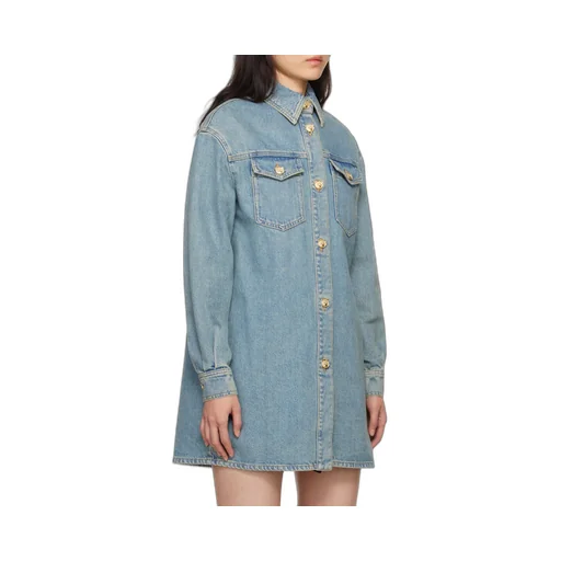 Teddy Bear Long-Sleeved Denim Shirt
