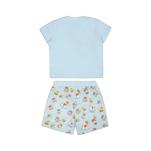 Teddy Bear-Print Cotton Babygrow Set