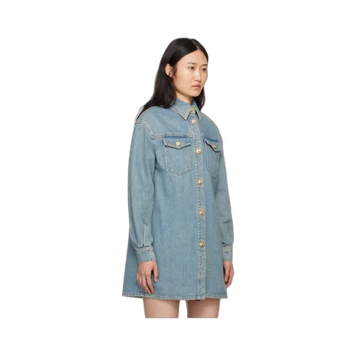 Teddy Bear Long-Sleeved Denim Shirt