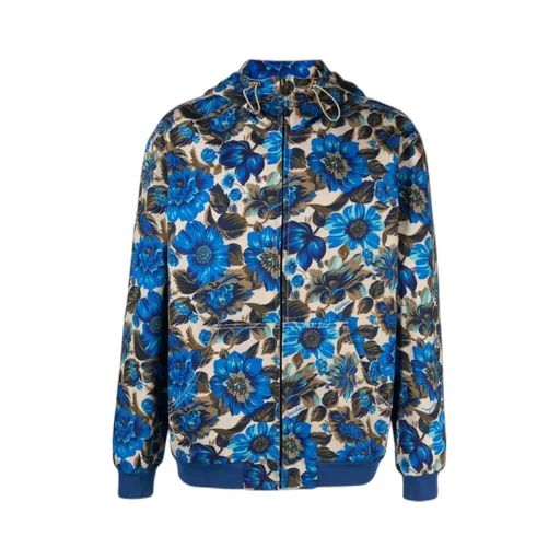 Floral-Print Hooded Jacket