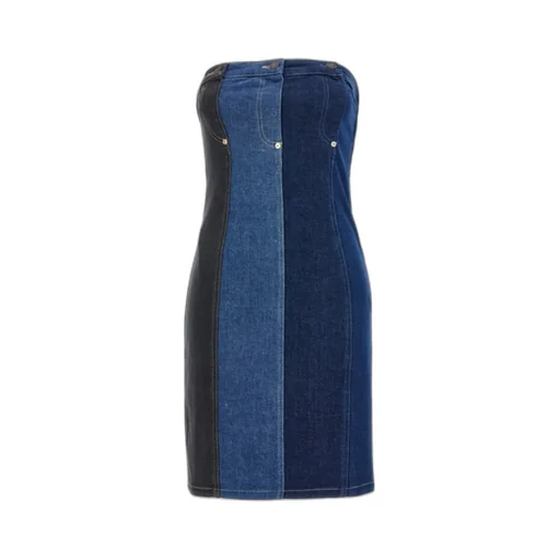 Jeans Off-Shoulder Layered Denim Dress
