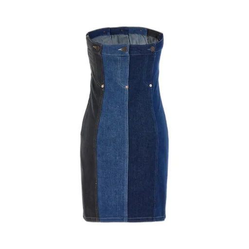 Jeans Off-Shoulder Layered Denim Dress